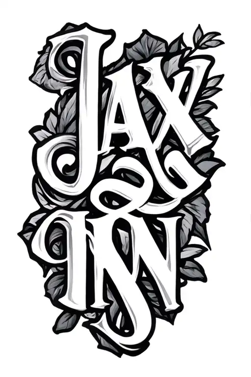 "Jaxson" name with pen writing tattoo design idea