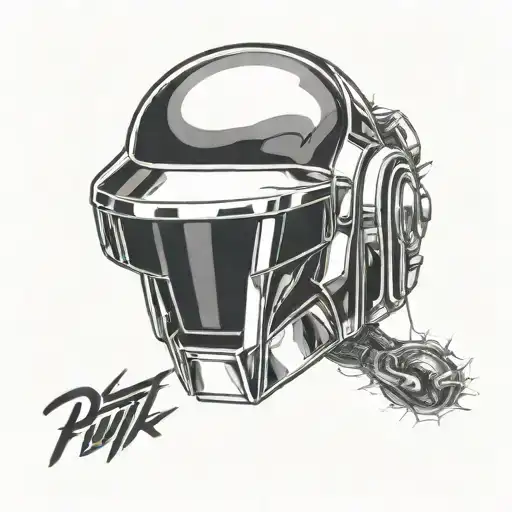 daft punk helmet tattoo design idea