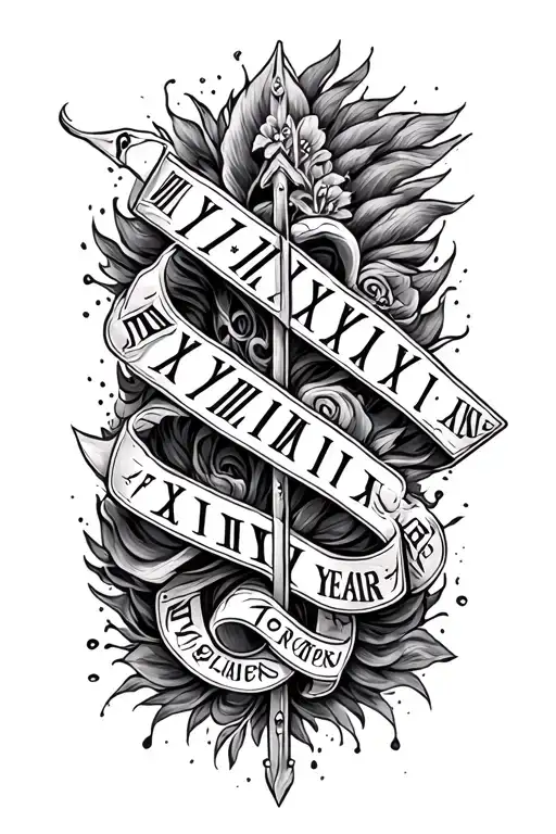father son year born roman numerals with compassion for direction  tattoo design idea