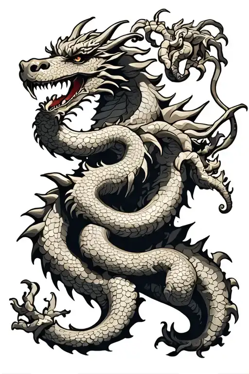 hydra dragon with 3 heads tattoo design idea