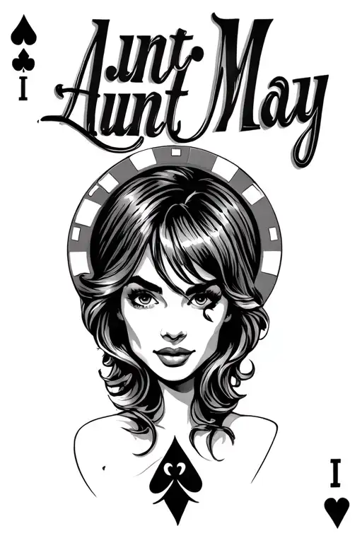 "Aunt May" Poker Chip tattoo design idea