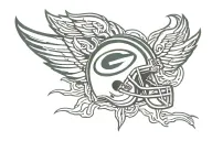 Green Bay packers with wings   tattoo design idea
