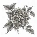 Springs of sage and lavender tied with beads and in the steam love you Everlasting  tattoo design idea