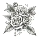 Springs of sage and lavender tied with beads and in the steam love you Everlasting  tattoo design idea