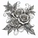Springs of sage and lavender tied with beads and in the steam love you Everlasting  tattoo design idea