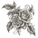 Springs of sage and lavender tied with beads and in the steam love you Everlasting  tattoo design idea