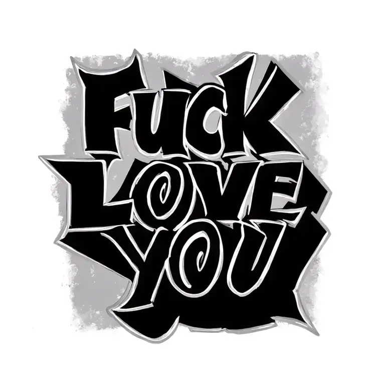 fuck love you tattoo design idea