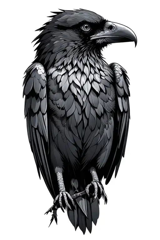 raven travel nomad tattoo design idea