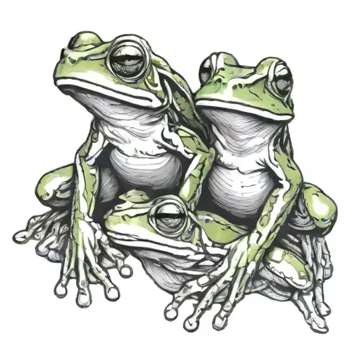green tree frogs  tattoo design idea