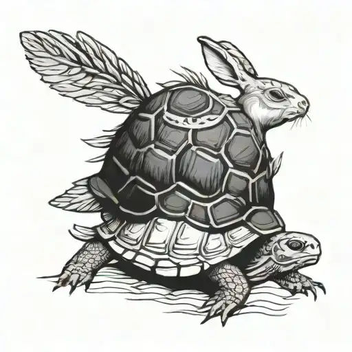 tortoise and hare tattoo design idea