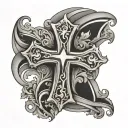 negative space cross tattoo tattoo design idea