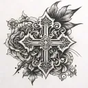 negative space cross tattoo tattoo design idea