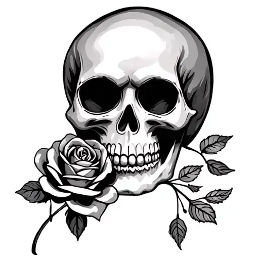 irish sugarskull with rose in mouth tattoo design idea