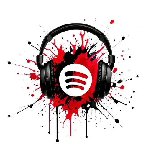 Spotify logo headphones tattoo design idea