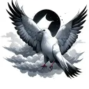 two doves with clouds tattoo design idea