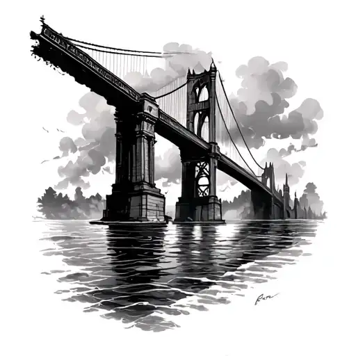 Burning Bridge tattoo design idea