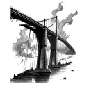 Burning Bridge tattoo design idea