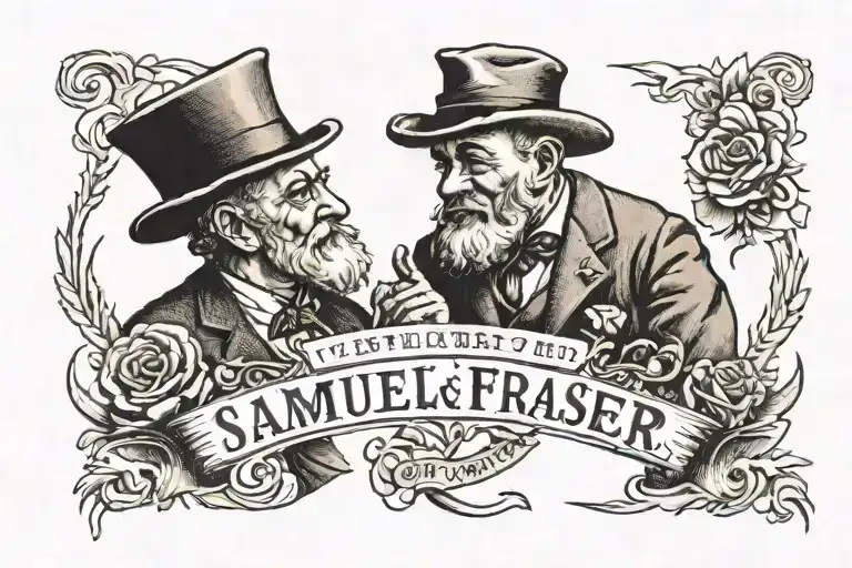 text "Samuel Fraser & Riley James" tattoo design idea