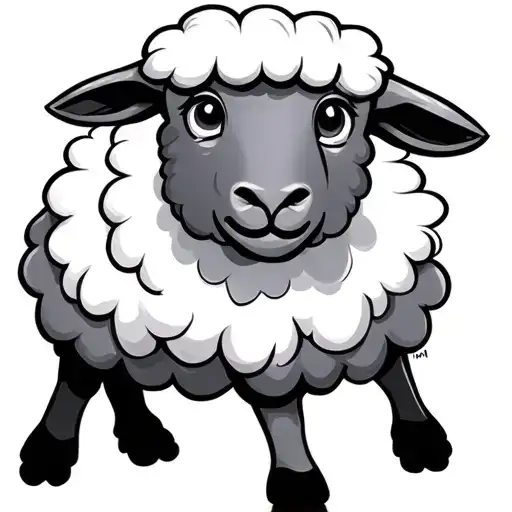 A cute sheep with a strong personality to describe my younger brother who is 4 years old but so strong because he has be tattoo design idea