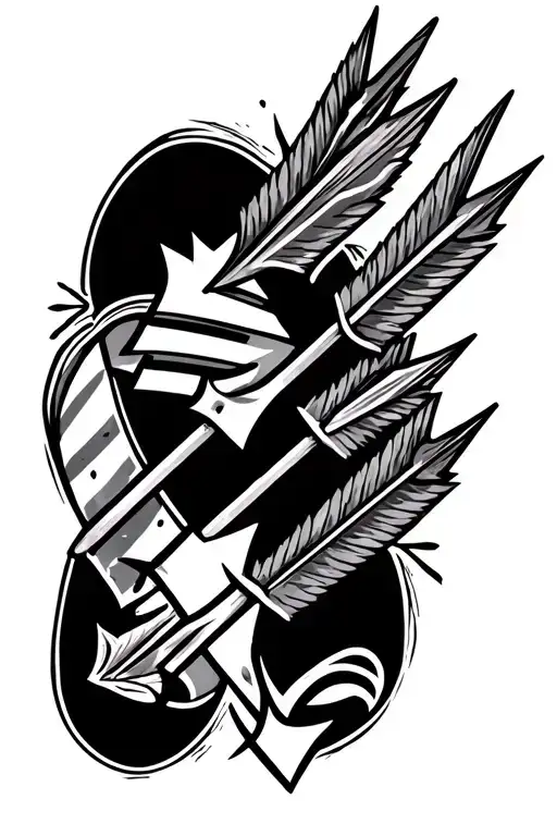 3 Western Arrows With XXI on thigh tattoo tattoo design idea