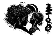 dad son daughter tattoo design idea