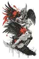 angel and devil wings tattoo design idea