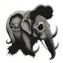 elephant skull tattoo design idea