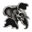 elephant skull tattoo design idea