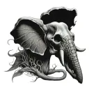 elephant skull tattoo design idea