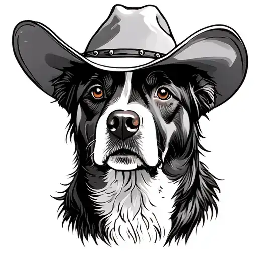 Dog With Cowboy Hat tattoo design idea