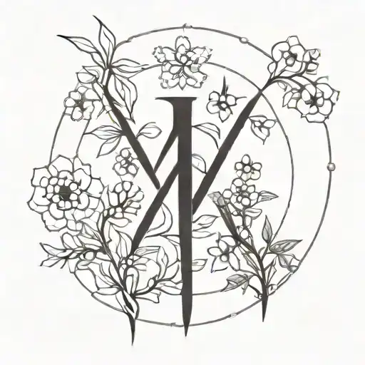fehu rune ingwaz rune jera rune with flowers tattoo design idea