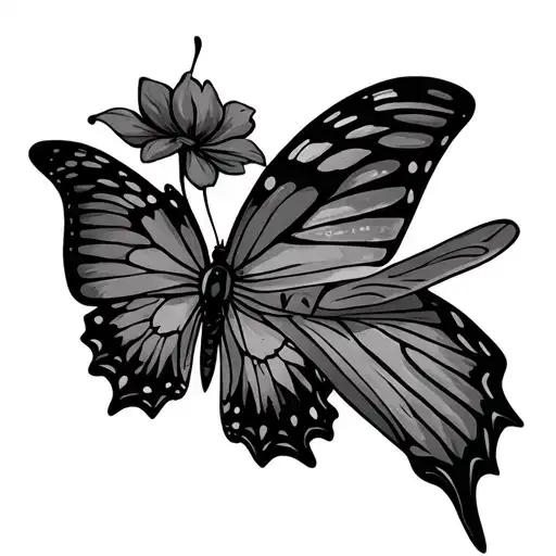 life's a gamble style inspired butterfly tattoo design idea