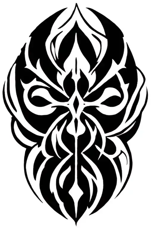 8 pointed tribal tattoo spearheaded tips tattoo design idea