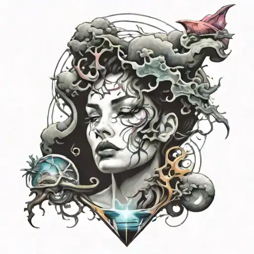 calm control chaos tattoo design idea