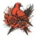 dove holding a rose tattoo design idea