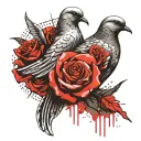 dove holding a rose tattoo design idea