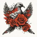 dove holding a rose tattoo design idea