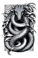 Nordic world serpent  tattoo design idea