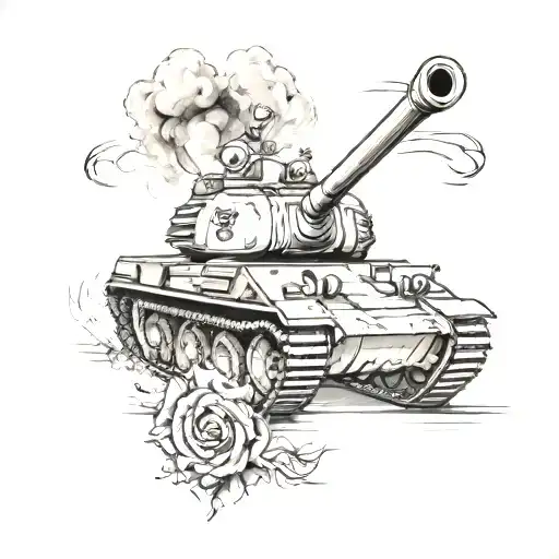 Army Tank tattoo design idea