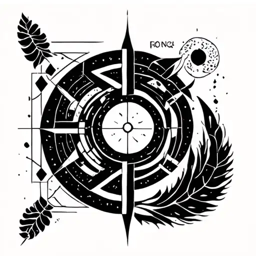element composed of symbols and which can evolve over time tattoo design idea
