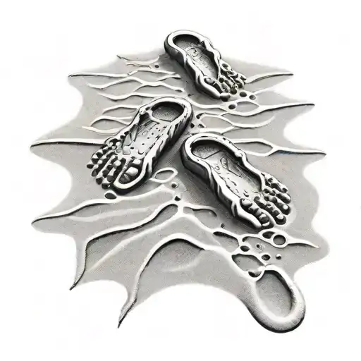 Footprints In The Sand tattoo design idea