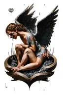 Angels and Demons trapped inside tattoo design idea