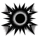I want a 6-pointed sun, the center with the metaphor of time passing, and a star that orbits everything tattoo design idea