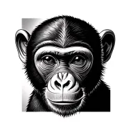 lil small tattoo, with a monkey covering it eyes tattoo design idea