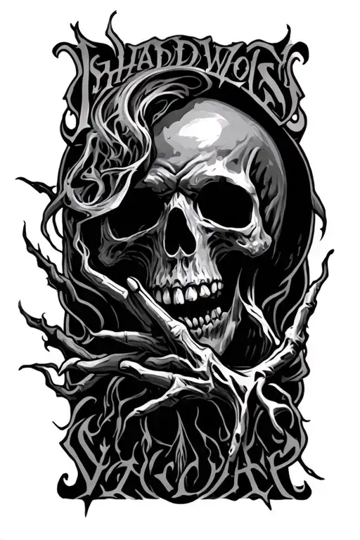 Even thought I walk throught the shadows of death I will fear no evil tattoo design idea