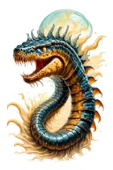 sand worm tattoo design idea