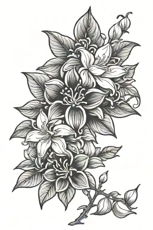 Jasmine tattoo design idea