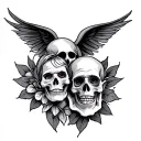 Sentimental chest tattoo for dead mom and grandfather tattoo design idea