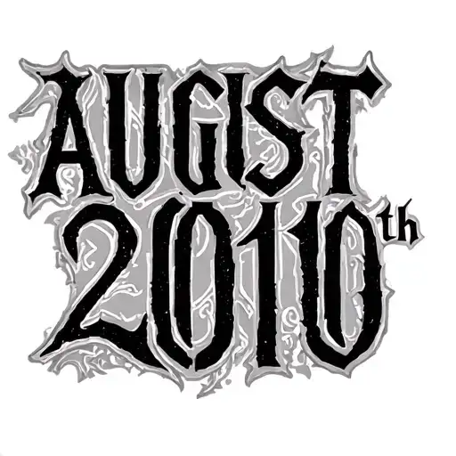 roman numerals "august 20th, 2010" tattoo design idea