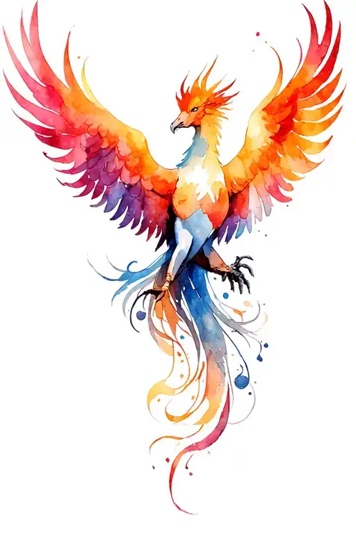 Feminine Phoenix tattoo design idea